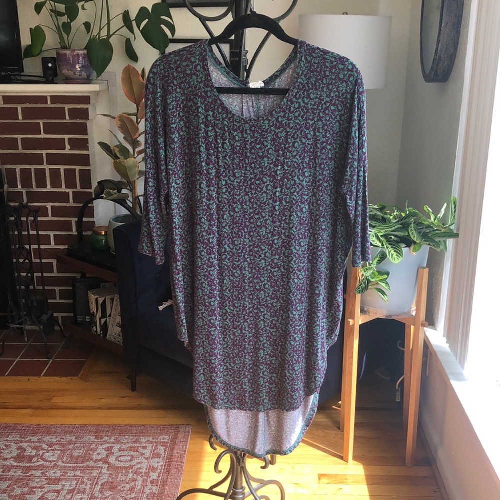 Green and purple Anthropologie Tunic
